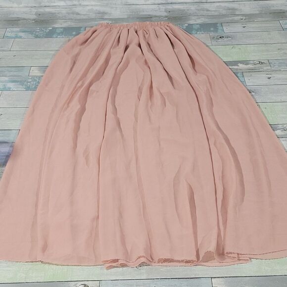 Pinup-Girl Long Sheer Dusty Rose Skirt One Size - Picture 1 of 7